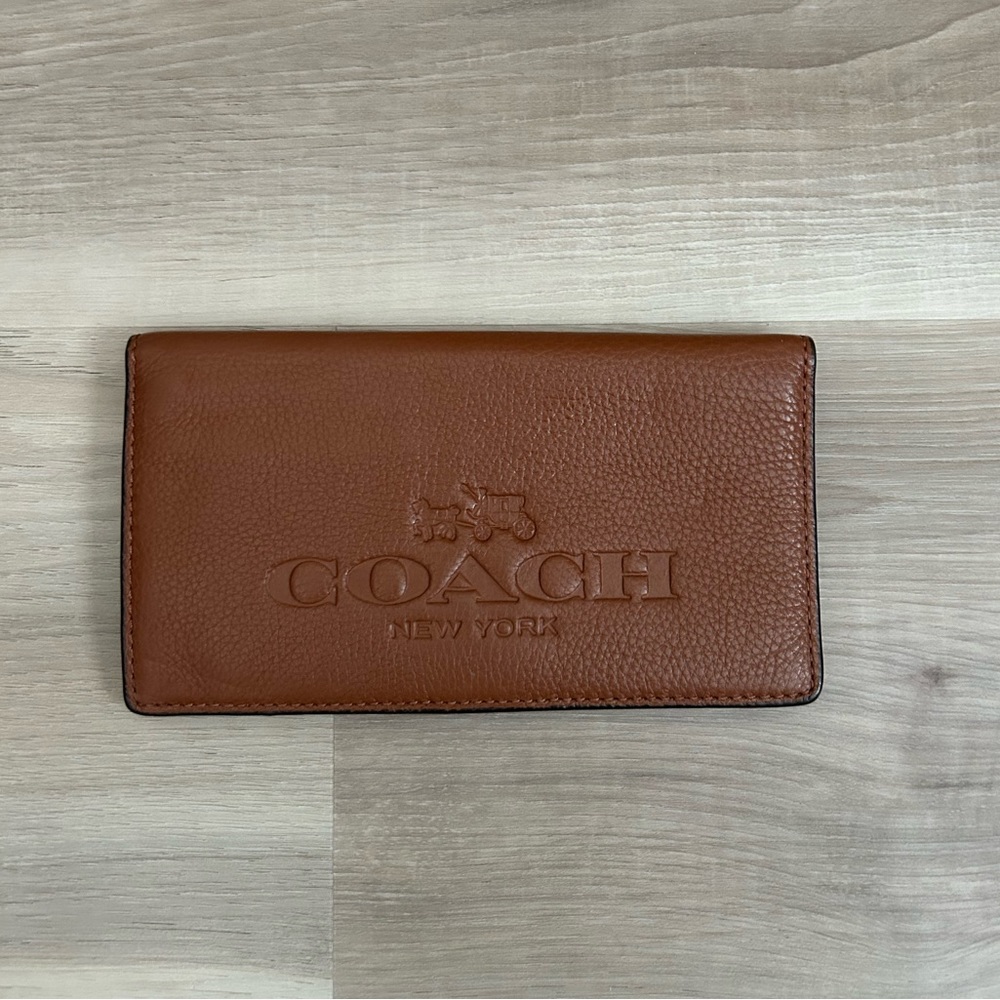 Authentic Coach Brown Leather Checkbook